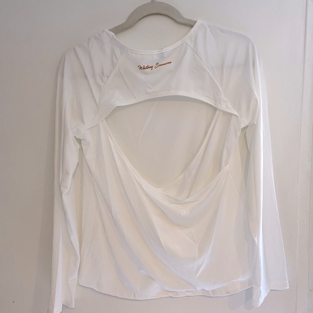 Gymshark X Whitney Simmons Long Sleeve Work Out Top White Medium